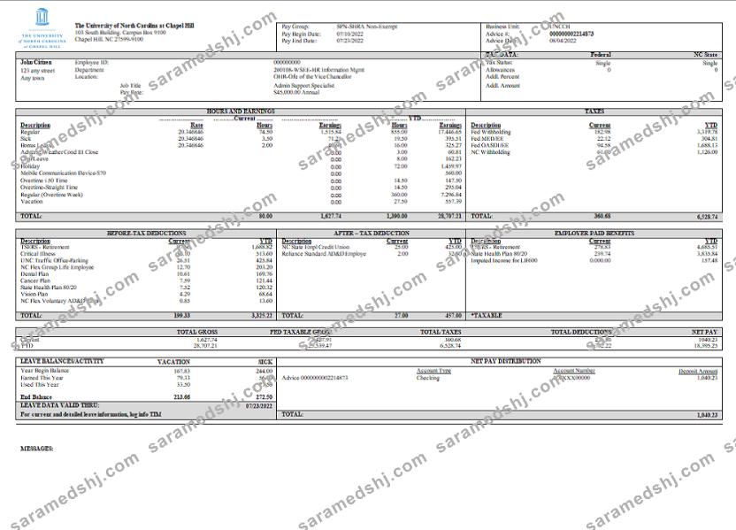USA public research university employee sheet